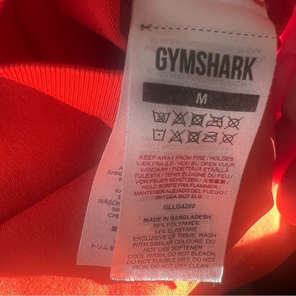 Gymshark Fit Seamless Mid Rise Activewear Leggings Red/Orange Size Medium - Picture 7 of 7